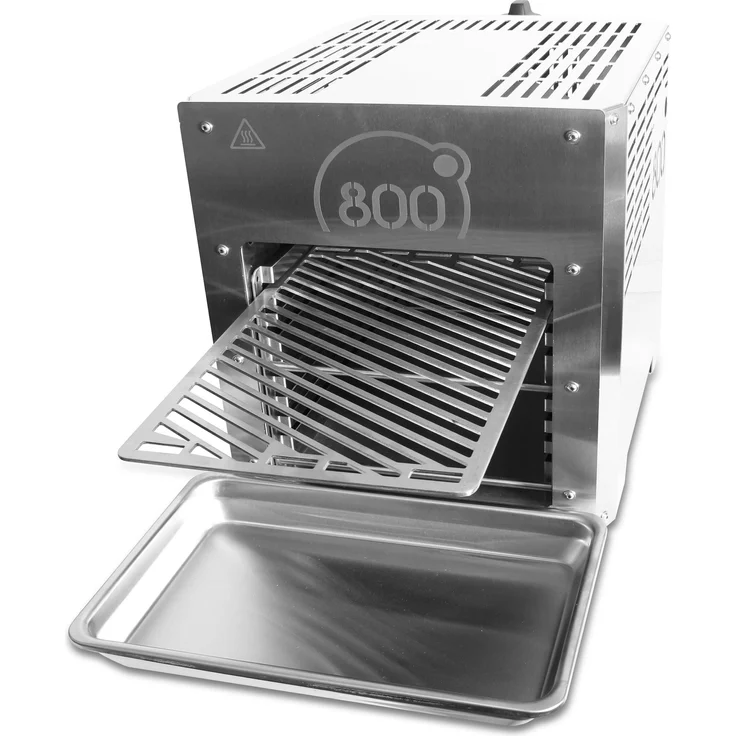 intergrill 800 Grad Oberhitze-Gasgrill XL Steakgrill 20,3kg Oberhitzegrill Farbe Grau Edelstahl inkl. Grillrost Gastroschale Schutzschublade Griff Profi Qualität, Maße 50 x 32,4 x 36,7 cm – Bild 2