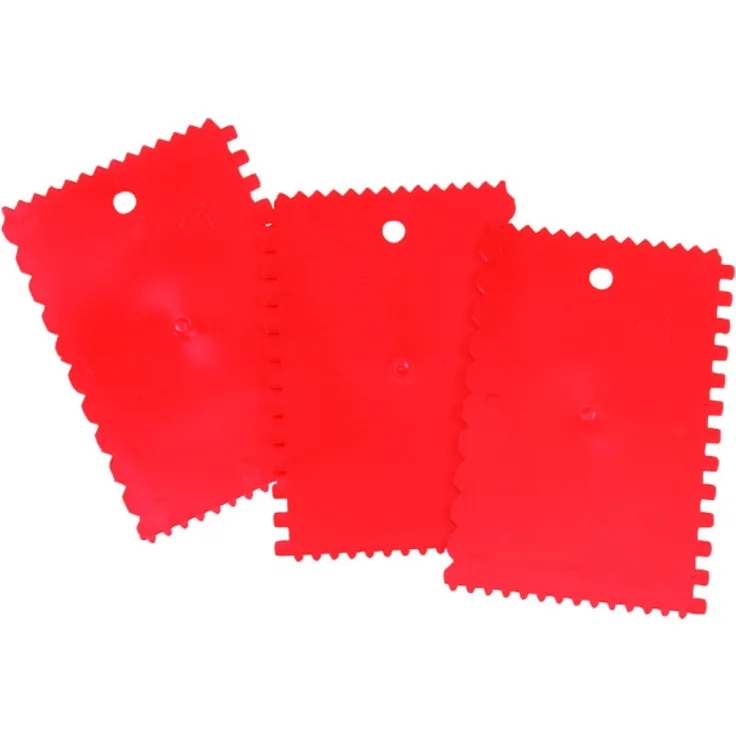 Mako Leimauftragsspachtel Leimspachtel 13x9 cm 4 Zahnungen 3 Stück
