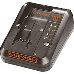 Black+Decker Multivolt-Schnellladegerät (für 14,4V Li-Ionen, 1Ah und 18V, 1Ah Akkus, Bestandteil des 18V Systems, 4 Ladestandmodi, inklusive Ladekabel, LED-Ladestandanzeige) BDC1A