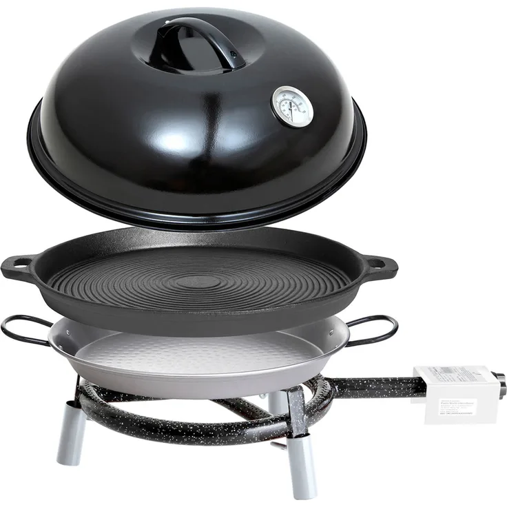 Paella World International Paella-Grill-Set Trekking-Line Vollausstattung, Mehrfarbig, 6-teilig Gasgrill