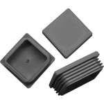 10 x Lamellenstopfen Vierkantrohrstopfen 30 x 30 mm (Außen) Stopfen GRAU