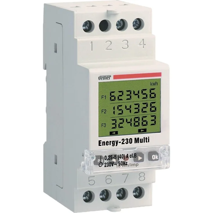 Vemer VE429700 Zähler von Energie energy-230 Multi mit Verbuchung für Zeiten MULTITARIFFA für Systeme einphasig, weiß