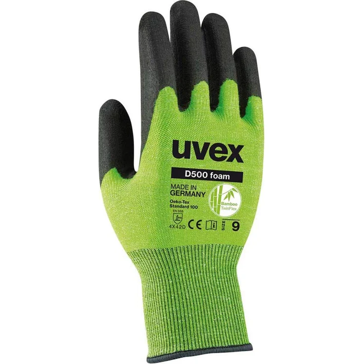 Uvex D500 Foam - Schnittschutzhandschuhe mit Grip-Beschichtung - Gr. 09-L