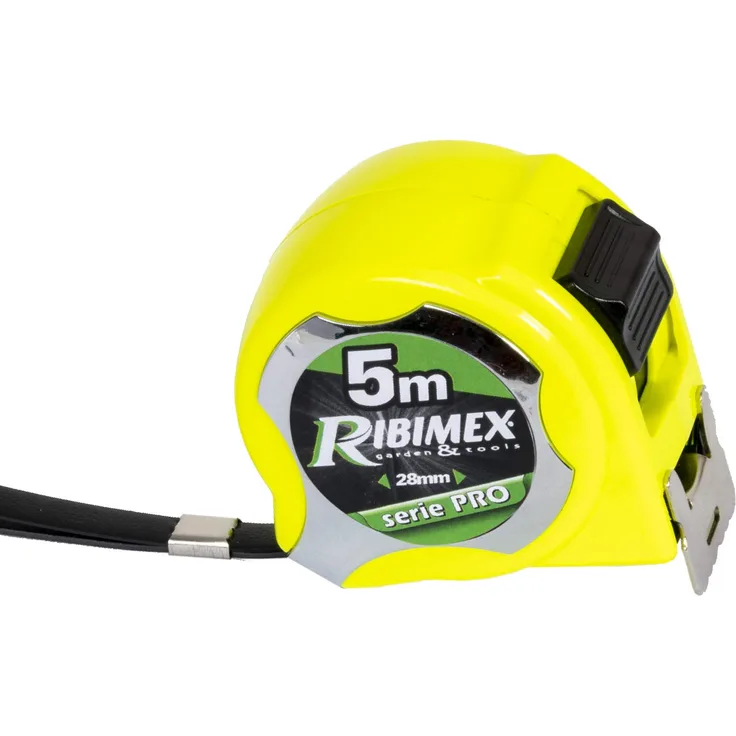 Ribimex PRMES05X28D Professionelles Maßband, 5 m, Gelb und Schwarz, 5 m
