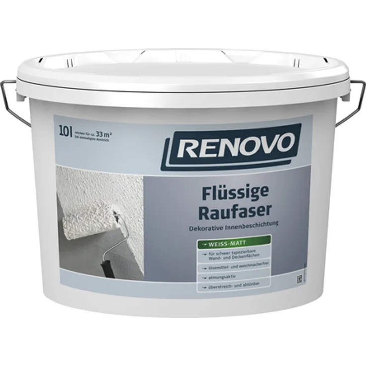 Renovo - Innenfarbe, weiß, 5 l, ca. 3,33 m² pro liter - weiß