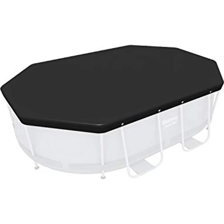 Bestway Flowclear PVC-Abdeckplane 295 x 184 cm, für ovale 305 x 200 cm Power Steel Pools, schwarz – Bild 1