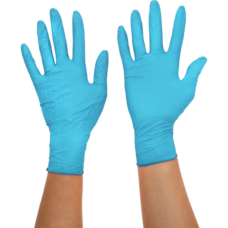Ansell TouchNTuff 92-670 Nitril Handschuhe, Chemikalien- und Flüssigkeitsschutz, Hellblau, Größe 9.5-10 (100 Handschuhe pro Spender)
