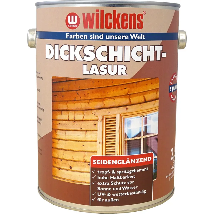 Wilckens - Wilckens 2,5l Dickschichtlasur Kiefer seidenglänzend Holzschutzlasur Holz Lasur - braun