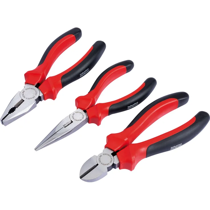Draper Redline 68001 Zangen-Set 160 mm, mit Soft-Grip-Griffen 3-teilig