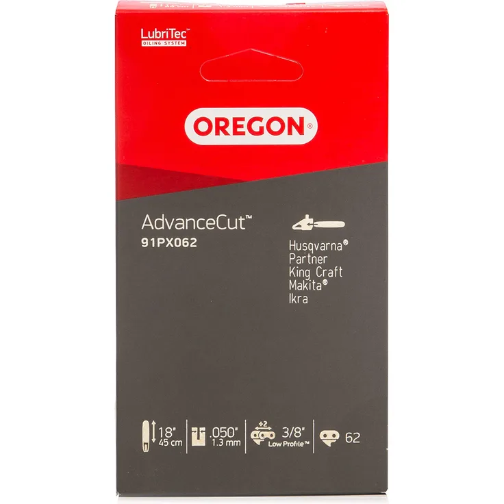 Oregon AdvanceCut 91PX Sägekette passend für 45 cm Bosch, Dolmar, Gardol, Greenworks, Matrix, Scheppach Motorsägen, 62 Treibglieder