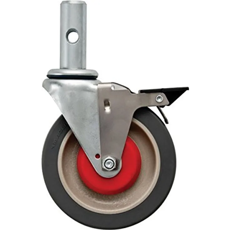 magliner 131020b Gemini Lenkrolle mit Bremse für Sackkarre, Aluminium