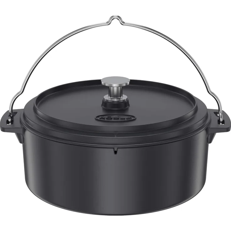 RÖSLE VARIO Dutch Oven, Hochwertiger Dutch Oven aus emailliertem Gusseisen, Deckel als Pfanne einsetzbar, mit Tragebügel, 8,5 l