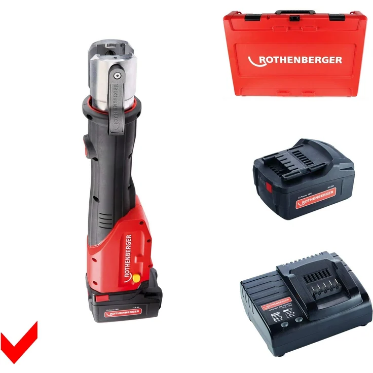 Rothenberger ROMAX 4000 Basic Set Akku Pressmaschine 18V + 1x Akku 4,0Ah + Ladegerät + Koffer ( 1000001840 ) – Bild 1