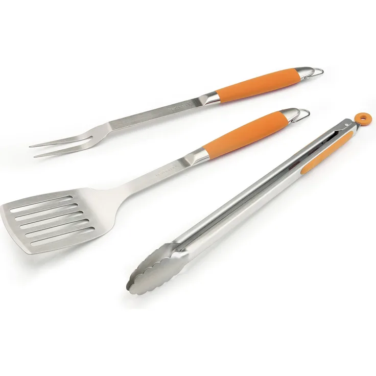 Barbecook Sunset Grillbesteckset Grillwerkzeug, Edelstahl, 3 Stück, orange, 2230037030