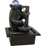 Zimmerbrunnen mit Kugel und LED, Tischbrunnen Flügel