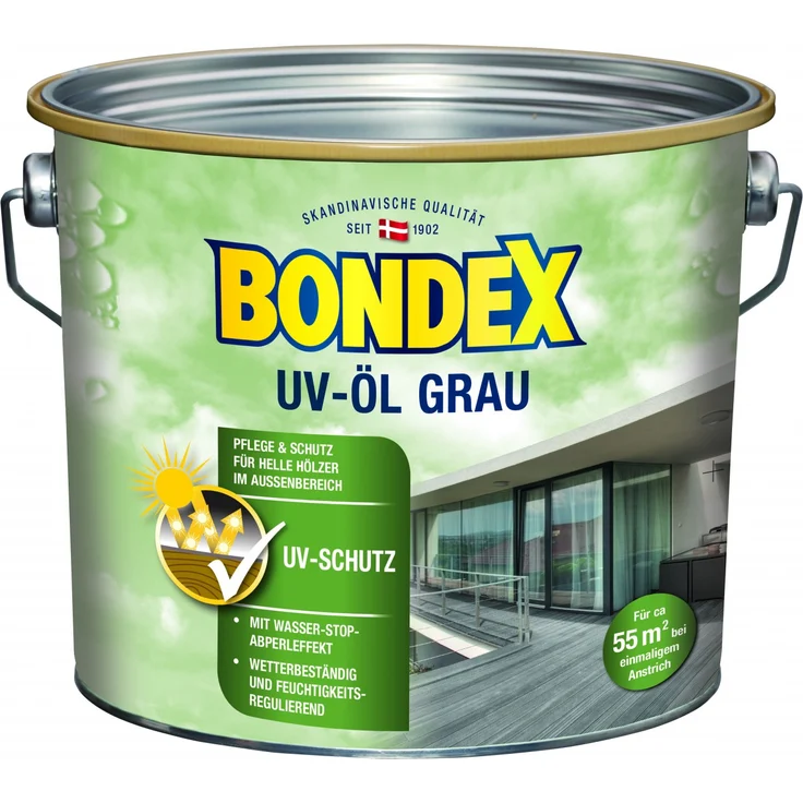 Bondex Holz Öl UV-Schutz 377947 2,5 l, grau, 55m² – Bild 1