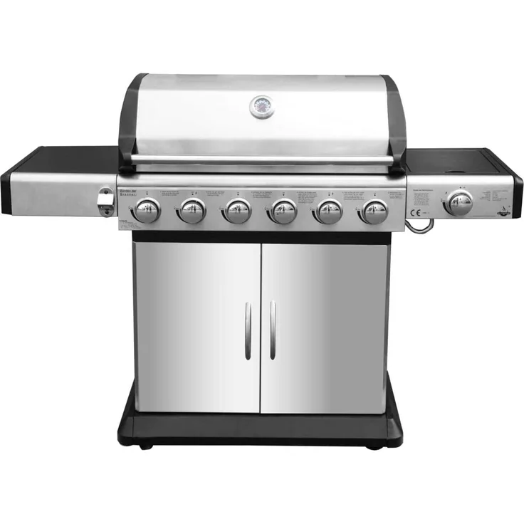 El Fuego Barbecue El Fuego Edelstahl-Gasgrill Deluxe mit 6 Brenner 1 Seitenbrenner BBQ
