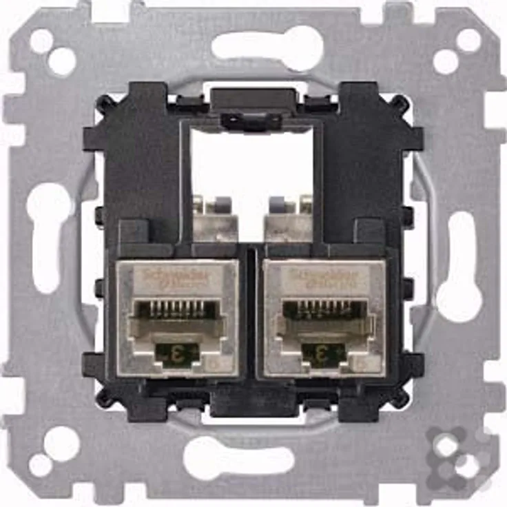 Merten MEG4576-0022 Tragplatte 2fach mit Anschlußmodul Schneider Electric - Actassi RJ45 Cat6A STP