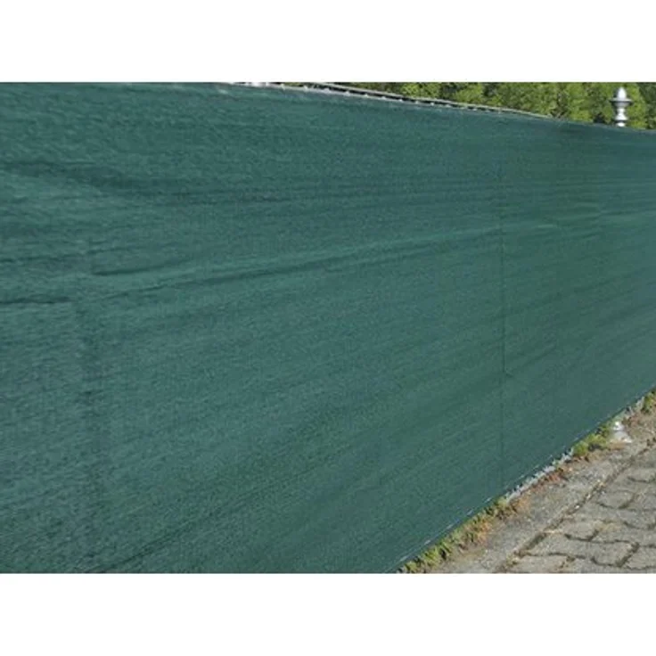NOOR Zaunblende 1,2 x 5 m mit Befestigungs-Schnur I Zaunblende Sichtschutz, winddurchlässig I Zaunblende, vielfach anwendbar I Tennisblende-Gartenzaun-Blende-Schattier-Netz I Grün – Bild 1
