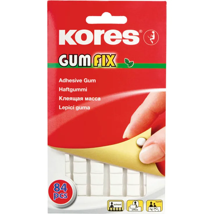 Kores Haftgummi''GUMFIX'', vorgestanzte Klebepads, Maße: 9 x 9 mm, Inhalt: 84 Stück