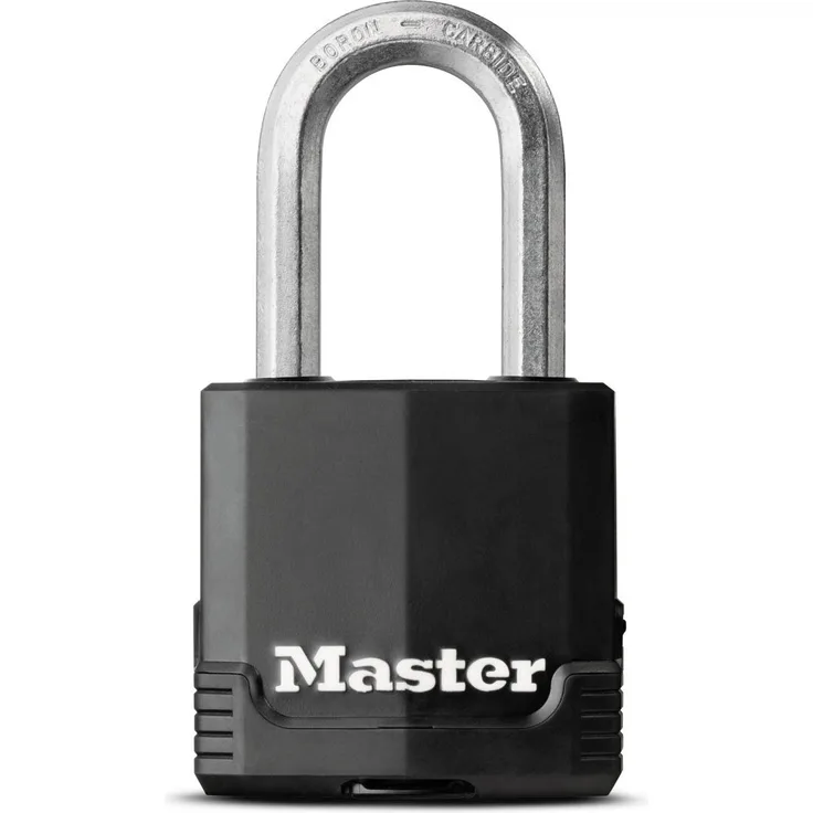 MASTER LOCK Hochsicherheits Vorhängeschloss [Schloss mit Schlüssel] [Beschichtetem Laminiertem Stahl] [Wetterfest] [Medium Bügel] M115EURDLF - Ideal für Lagerräume, Lagerschuppen, Garagen, Zäune