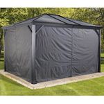 Pavillon Ventura 10x14 Vorhänge Seitenteile Dunkelgrau - Sojag