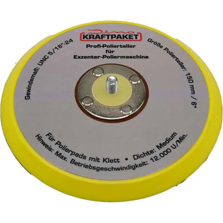 150mm-Stützteller-5-16-24 mit Klett Polierteller für Exzenter Poliermaschine - Dino Kraftpaket