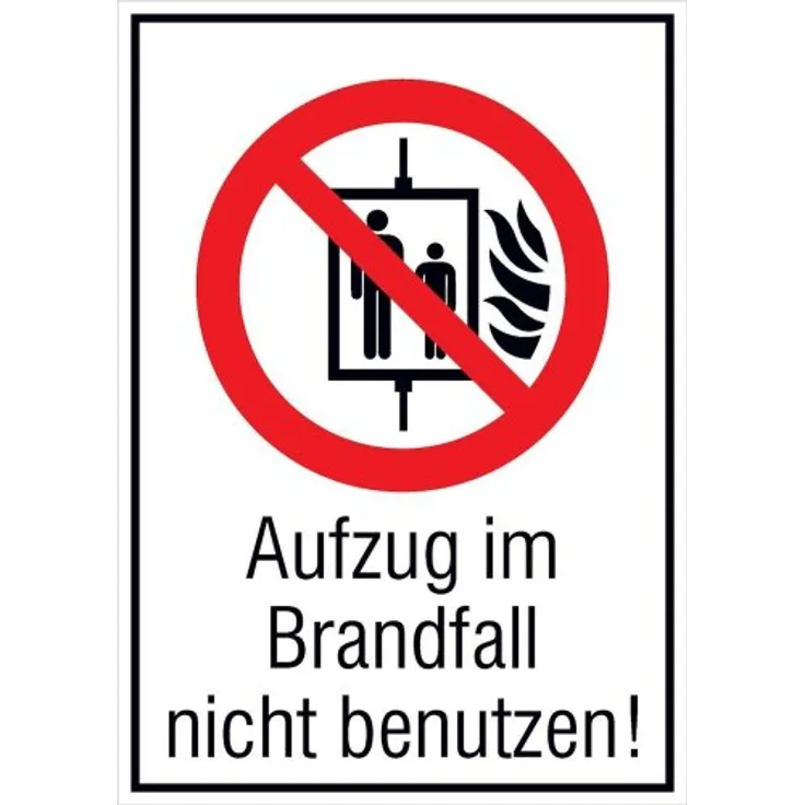Verbotsschild 13,1 x 18,5 mm Aufzug n. ben., Fol HI150