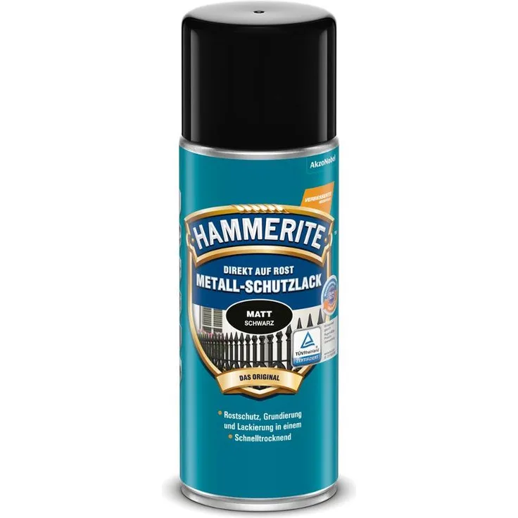 AKZO NOBEL (DIY HAMMERITE) Metall-Schutzlack Schwarz matt 0,400 L, 5087645 Farbe: AKZO NOBEL (DIY HAMMERITE) Metall-Schutzlack Schwarz matt 0,400 L, 5087645 Farbe :Schwarz matt