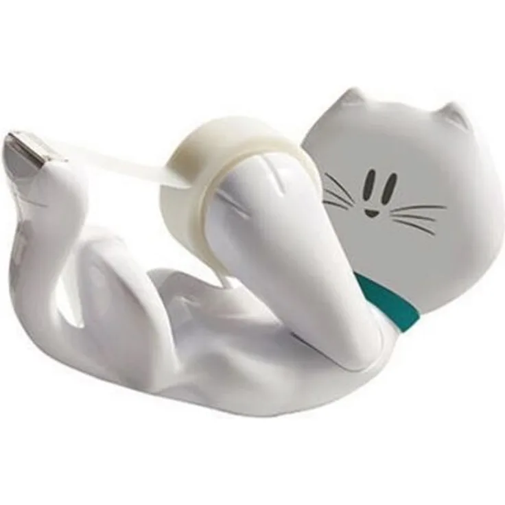 3M Scotch Handabroller ''Cat'', in Katzenform, bestückt inkl. 1 Rolle Scotch Magic Klebeband 19 mm x 8,9 m - 1 Stück (Cat-810)