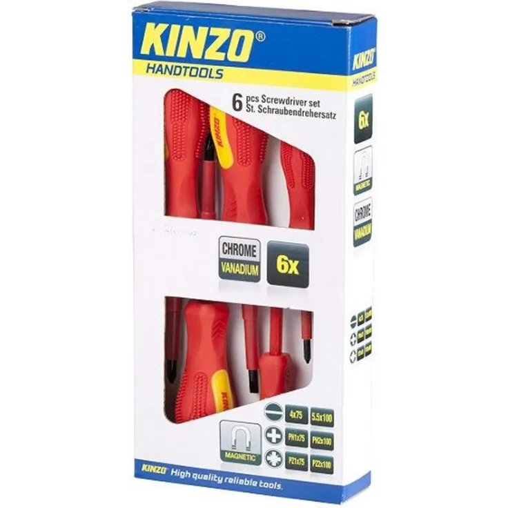 Kinzo 72027 Vanadium GS Schraubendreher-Set, Chrom