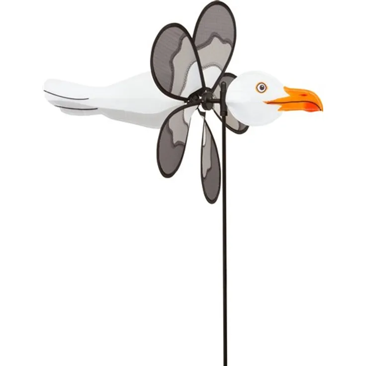 windmühle Möwe 63 x 32 cm Polyester grau-weiß