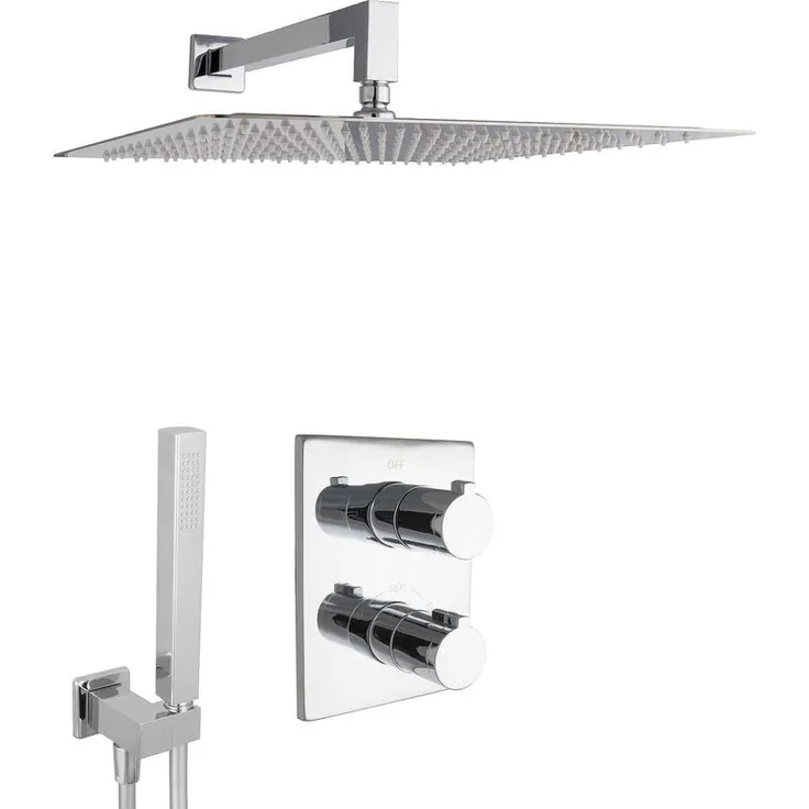 Paulgurkes - Thermostat Dusch Set mit 40cm Regenbrause