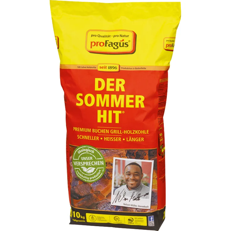 Profagus Premium Buchen Holzkohle 10kg – Bild 1