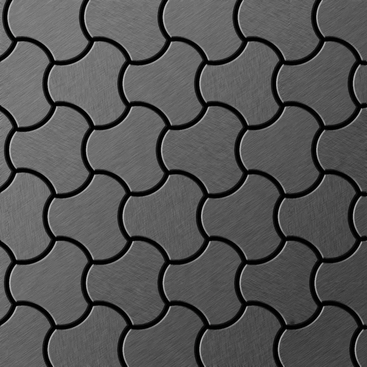 Alloy Mosaik Fliese massiv Metall Titan gebürstet in dunkelgrau 1,6mm stark Ubiquity-Ti-SB Designed by Karim Rashid 0,75 m2