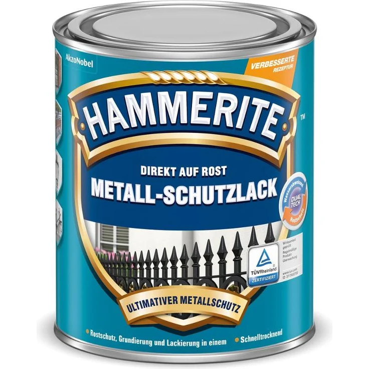 AKZO NOBEL (DIY HAMMERITE) 5134932 Metallschutzlack Hammerite Metall-Schutzlack matt 0,250 L, weiss, 250ml – Bild 1
