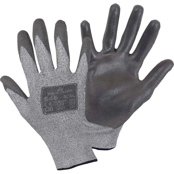 SHOWA 546 Schnittfeste Arbeitshandschuhe mit Polyurethan-Beschichtung, verstärkt mit HPPE, 1,3 mm dick, Grau, L
