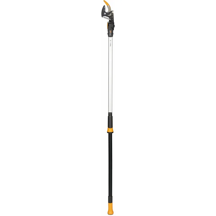 Fiskars PowerGear Schneidgiraffe UPX82 für frische Äste und Zweige, 32 mm Antihaftbeschichtet, Stahlklinge-Aluminiumstiel, Länge 1,6 m, Schwarz-Orange, 1023625