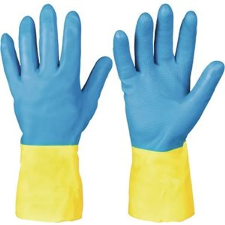 feldtmann Chemikalienschutzhandschuh KENORA EN388 EN374 Kat.3 Gr.9 L.32cm S.0,7mm bl./gelb''