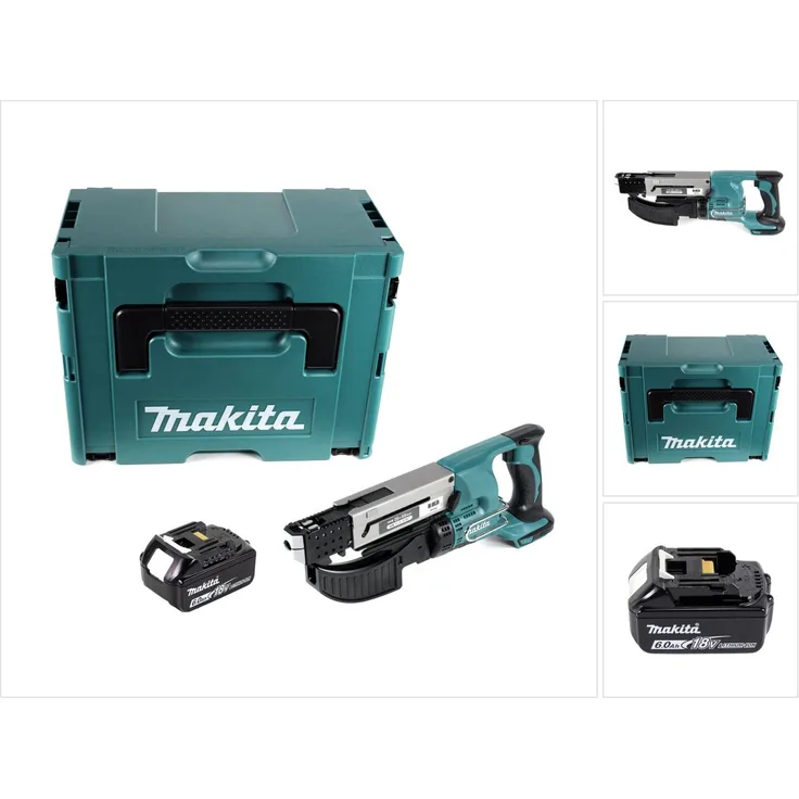 Makita DFR550G1J Akku Magazinschrauber 18 V 25 - 55 mm + 1x Akku 6,0 Ah + Makpac - ohne LadegerÄt