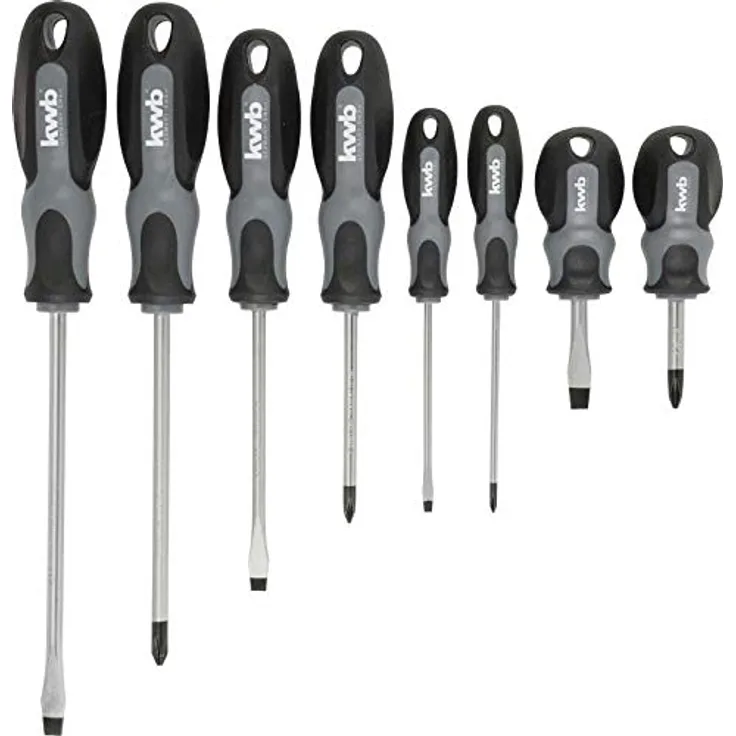 kwb Schrauben-Dreher Satz, 8-teilig, Schlitz u. Phillips PH, 2-Komponenten Griff