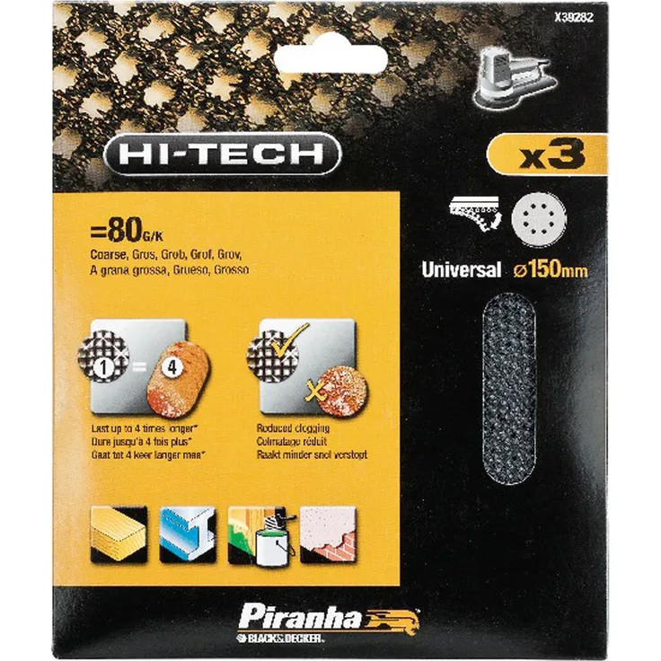 Piranha Mesh Tabelle ROS Klett, 150 mm – Set von 3