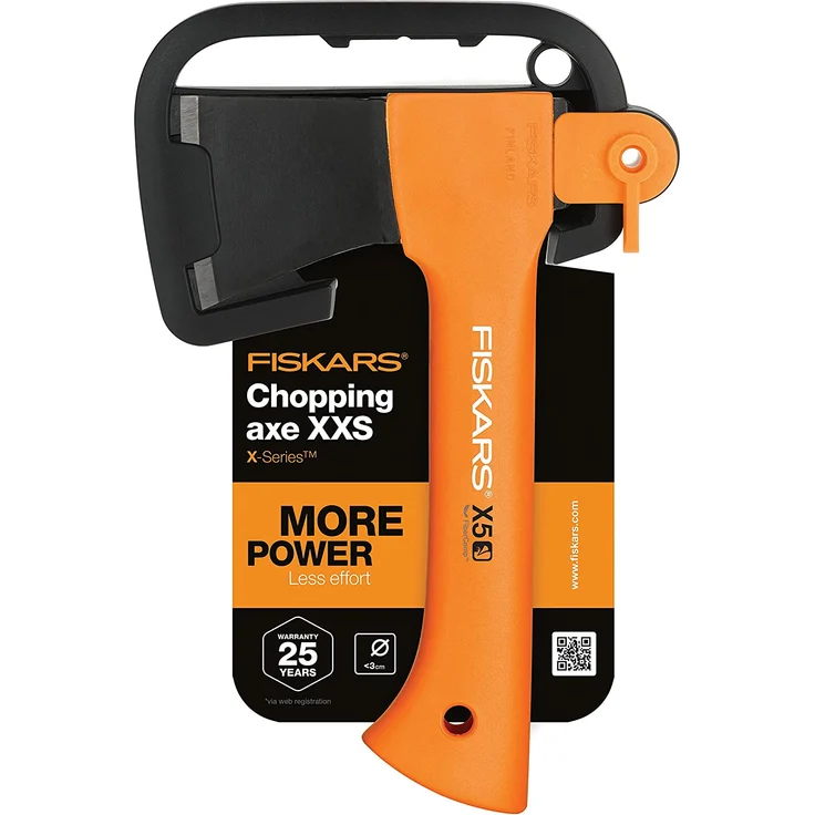 Fiskars Freizeitbeil, Inklusive Klingen- und Transportschutz, Länge 23 cm, Antihaftbeschichtet, Hochwertige Stahl-Klinge-Glasfaserverstärkter Kunststoff-Stiel, Orange, X5-XXS, 1015617 – Bild 2