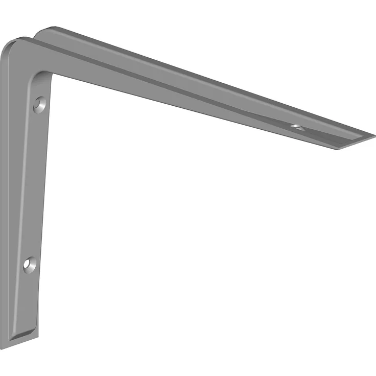 Element System 18133-00139 Regalkonsole Alido-Regalträger - 5 Größen - 3 Farben - 2 Stück-weißaluminium - 155 x 220 mm, 155x220 mm