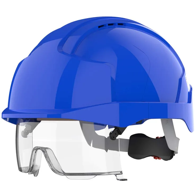 EVO VISTALENSTM Sicherheitshelm mit integrierter Schutzbrille, Blau-Blau (JSP AMB170-006-F00)