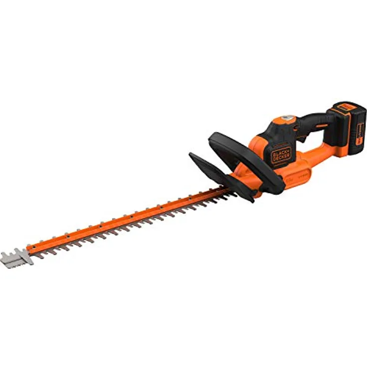 Black+Decker BCHTS3625L1-QW Heckenschere (36V, 2.5 Ah, 55 cm Messerlänge, mit Antiblockierfunktion, 22 mm Schnittstärke, ideal für größere Hecken, inkl. Akku und Ladegerät), Orange-Schwarz