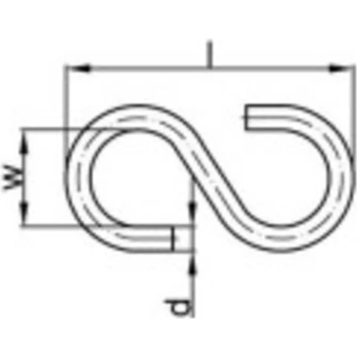 TOOLCRAFT S-Haken 25mm Stahl galvanisch verzinkt 100St.