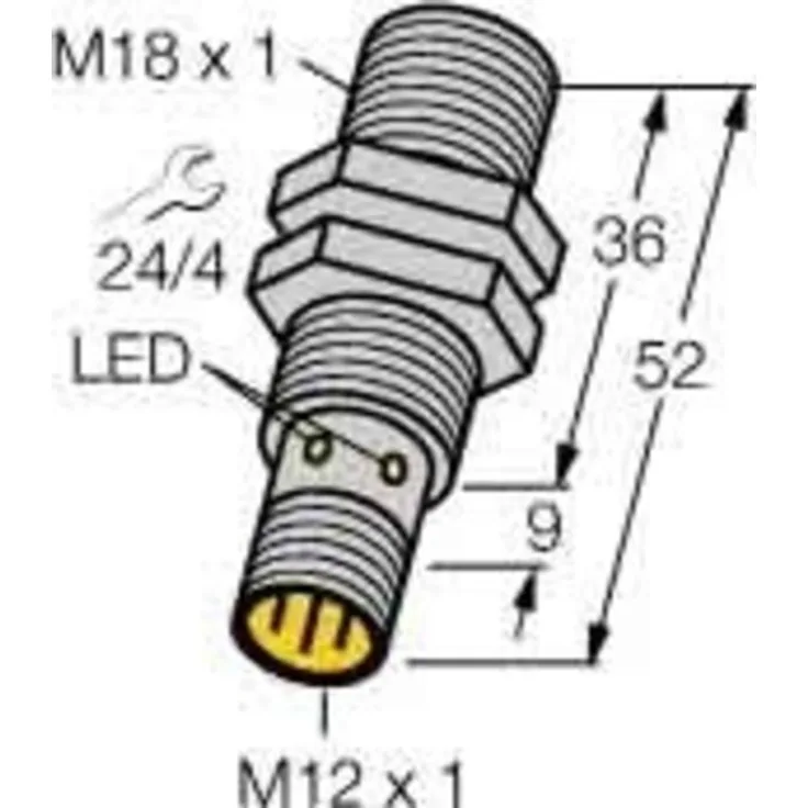 Turck Sensor,ind.,M18x1,m.Steck. DC,pnp,n Bi8-M18-AP6X-H1141
