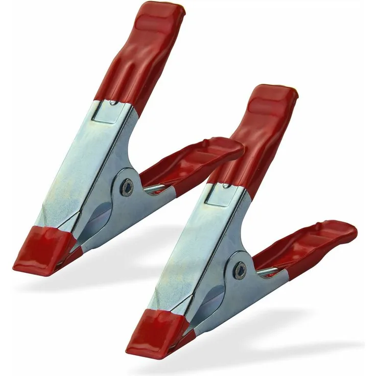 Dema - 2x Leimzwinge 100 mm verzinkt, gummiert Schraubzwinge Spannzwinge Klemmzwinge Federzwinge Einhandzwinge