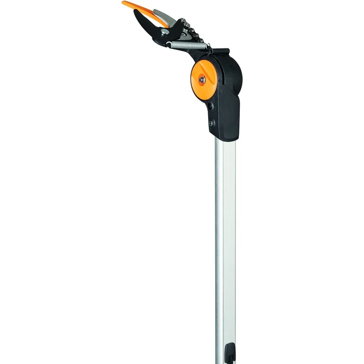 Fiskars PowerGear Teleskop-Schneidgiraffe UPX86 für frische Äste und Zweige, Antihaftbeschichtet, Stahlklinge-Aluminiumstiel, Länge 2,3 Schnittstärke 32 mm, Schwarz-Orange, 1023624 – Bild 4